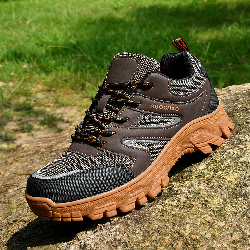 

2025 Autumn New Hiking Shoes for Men Durable Anti-slip Outdoor Trekking Sports Tourism Shoes Lace Up Breathable Climbing Shoes