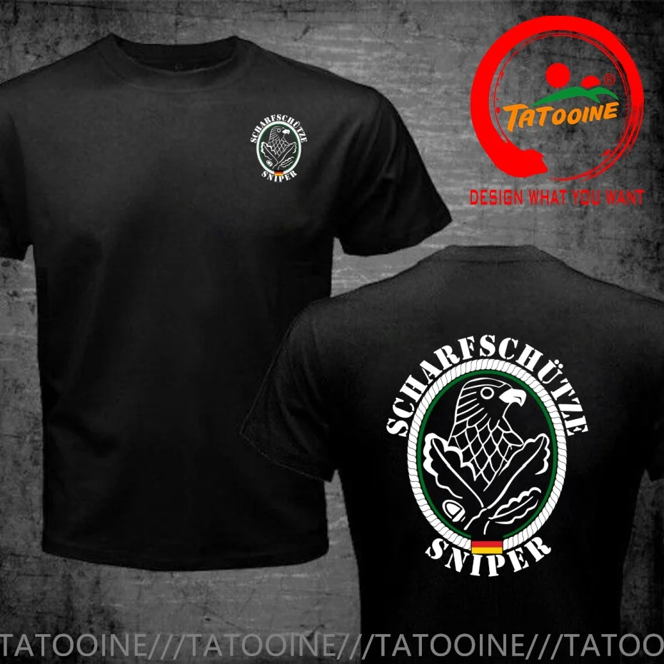 Funny Design German Army Waffen Military Sniper's Badge Scharfschützenabzeichen  Shirt Men Fashion Trendy Casual Clothing Stylis