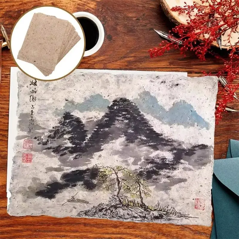 Natural Mulberry Bark Handmade Vintage Rice Paper Sheets for Calligraphy Scrapbooking Decoupage DIY Art Crafts