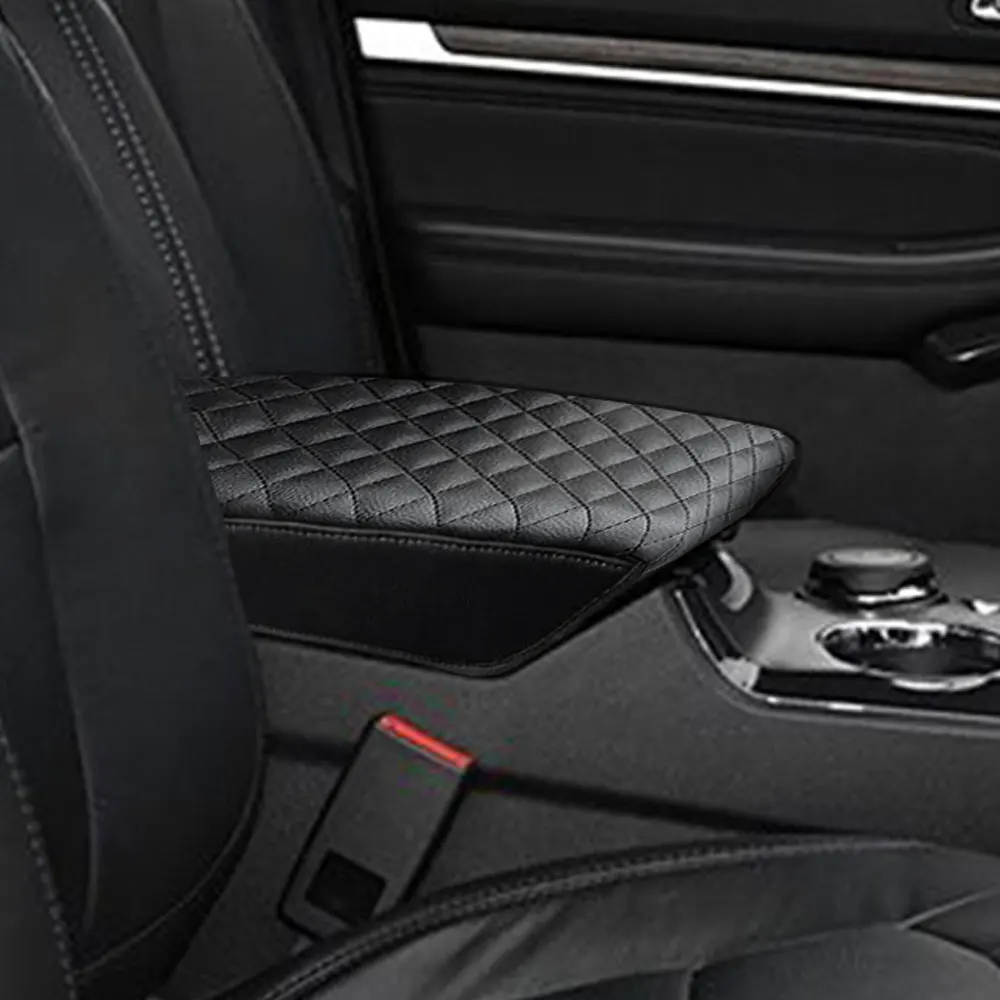 Auto Center Console Armrest Cushion Environmental Fibers Leather Cover for Ford Explorer 2011 2012 2013 2014 2015 2016 2017 2019
