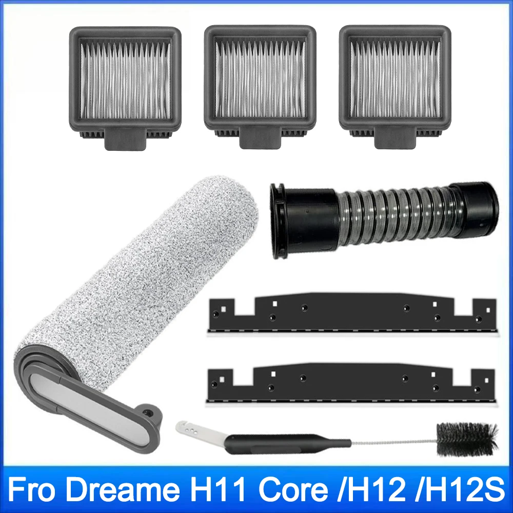 Fro Dreame H12，HHR21A，H12Max，H11 Core Cordless Wet & Dry Vacuum Cleaner Accessories Roller Brush，Hepa Filter，Wiping strip，Hose