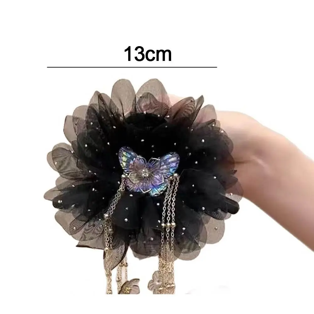 Elegant Lotus Flower Flower Hair Clip Mesh Material Tassels Hair Claw Sequins Plastic Bow Hair Grips Wedding Party