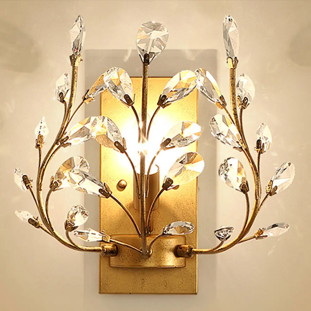 

Modern Crystal LED Wall Lamp Sconce Light Bedside Hallway Lighting Fixture USA