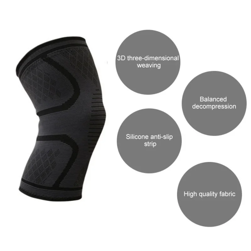 1pair Nylon Elastic Sports Knee Pads Breathable Knee Support Brace Running Fitness Hiking Cycling Leg Protector Size: XL