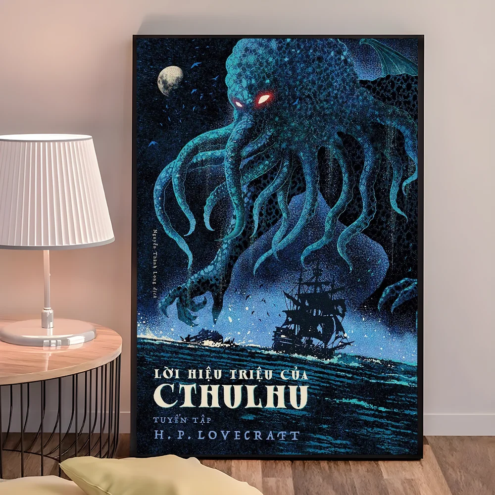 1PC Cthulhu Poster Self-adhesive Art Waterproof Paper Sticker Coffee House Bar Room Wall Decor
