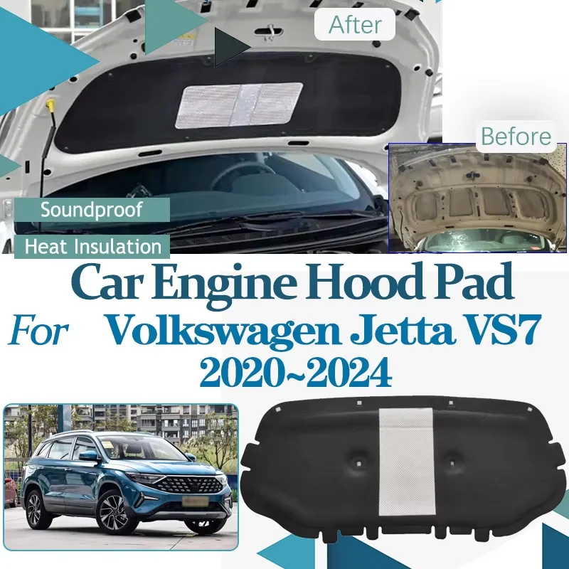 Car Engine Hood Sound Mats for Volkswagen VW Jetta VS7 2020 2021 2022 2023 2024 Front Heat Insulation Cotton Covers Accessories