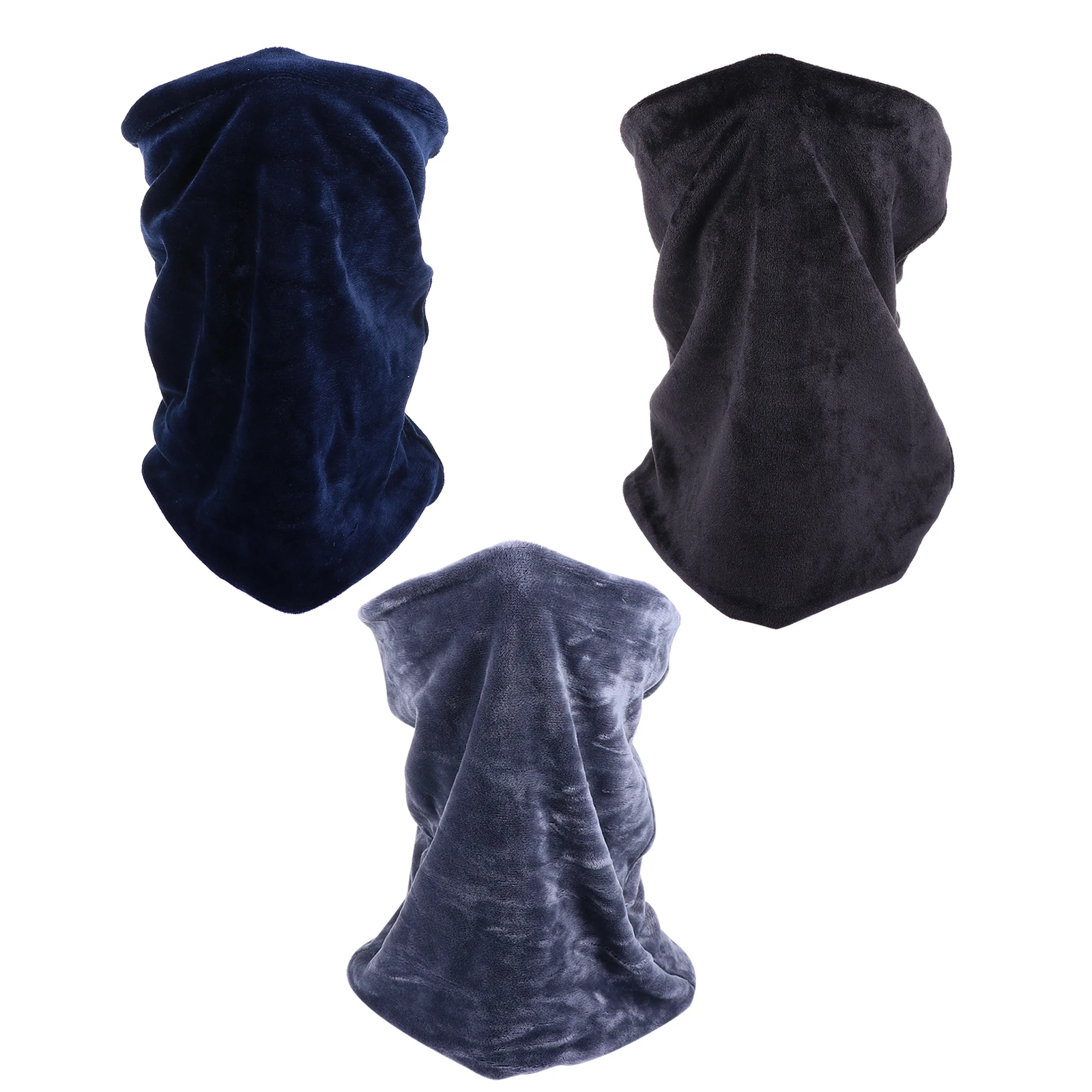 

3Pcs Winter Scarf Autumn Neck Collar Warm Neckerchief Outdoors Solid Color Christmas Furry Soft Long Lasting Warmth Simple