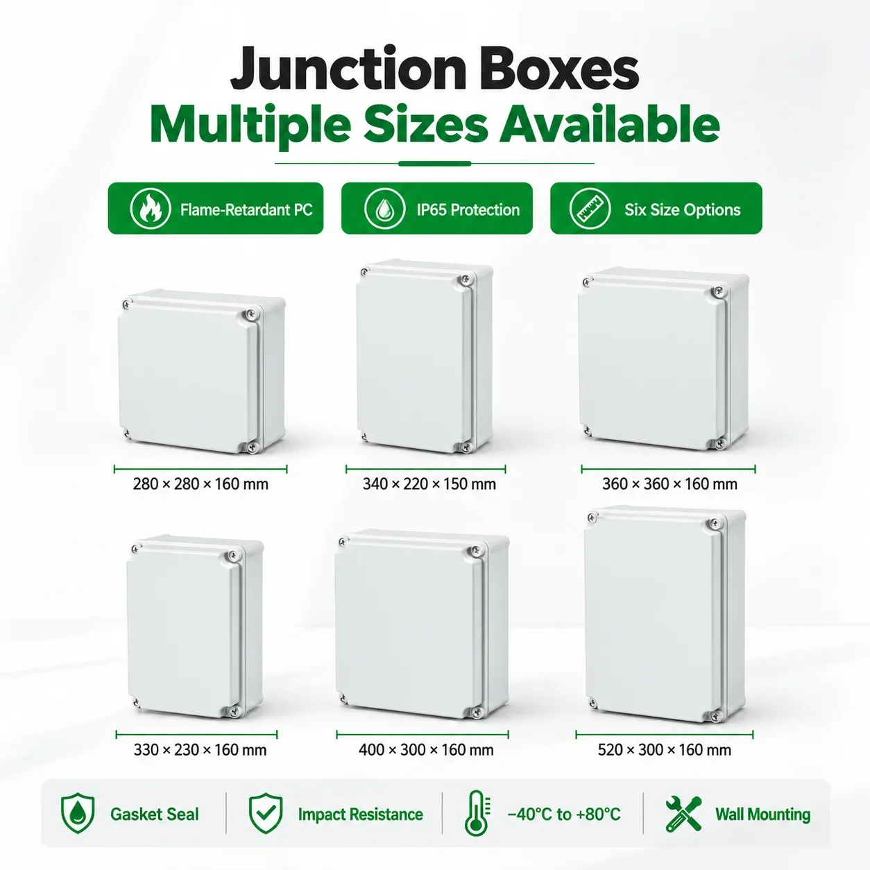 Waterproof Indoor Outdoor Plastic Shell Distribution Box 600x800 Socket Box 500x680 360x540 - Junction Box for Electrical Wiring