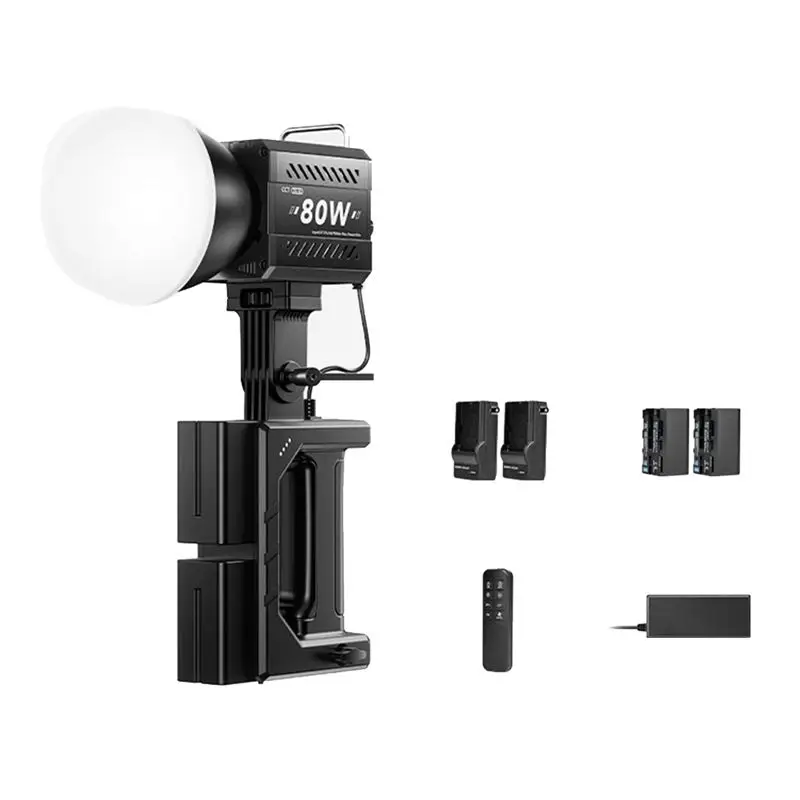 SQPP-80W COB Camera Light Handheld Kit 2500-6500K Video Dimmable Photographic LED Light For Photo Studio Film Livstreaming US PL