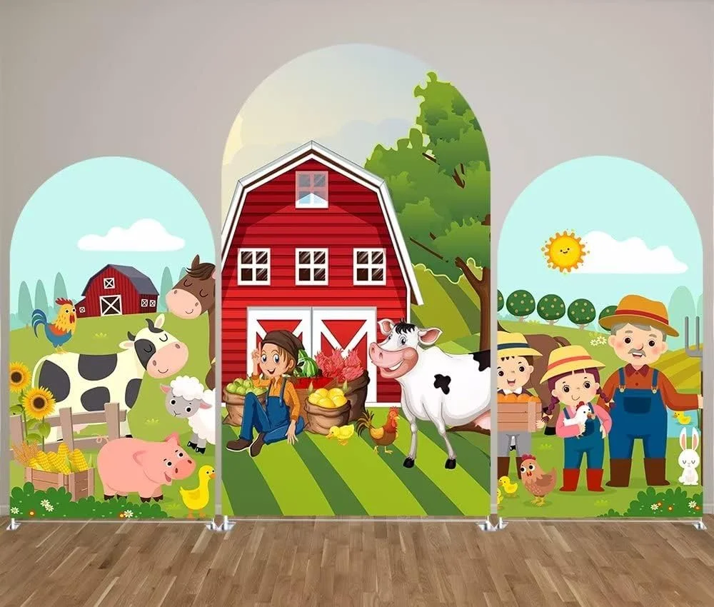 Country Farmers Arch Backdrop Cover Kids Farm Parties Chiara Backdrops Decorations Arched Wall Covers Stands Display Props