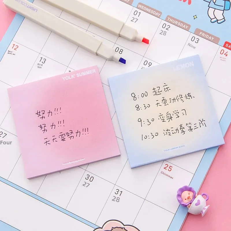 Gradient Blending Multifunctional Sticky Notes Sulfuric Acid Paper Hand Account Messages Notebook Combination