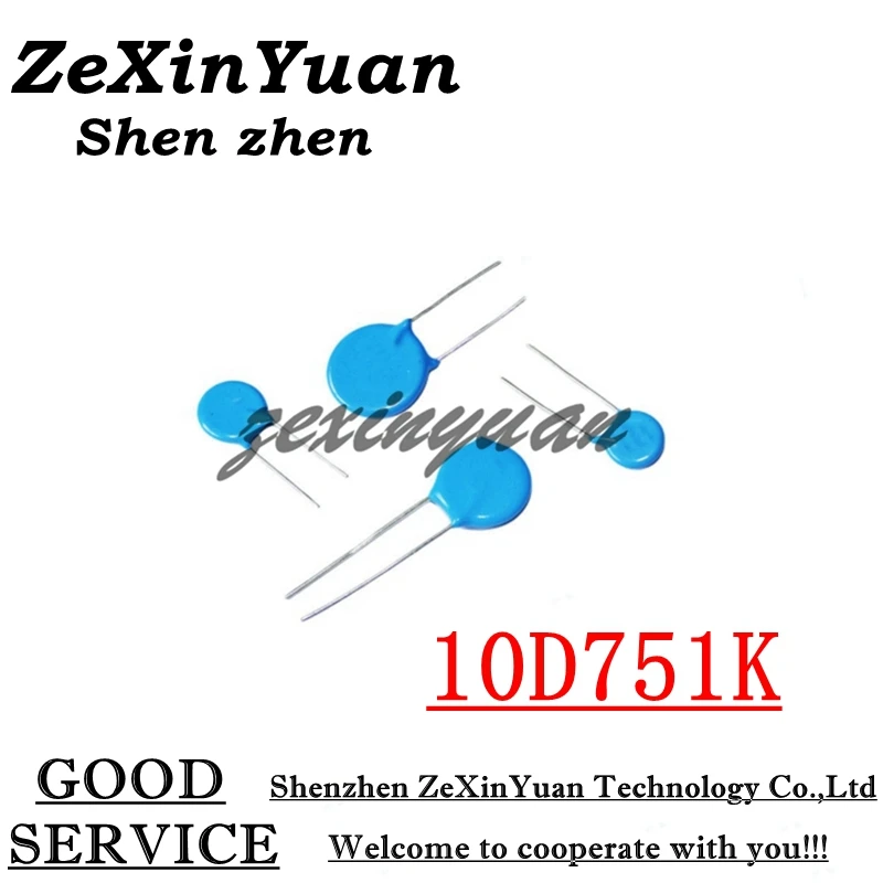 10D751K 10ชิ้น/ล็อต751KD10 750V 10MM Varistor piesoresistor