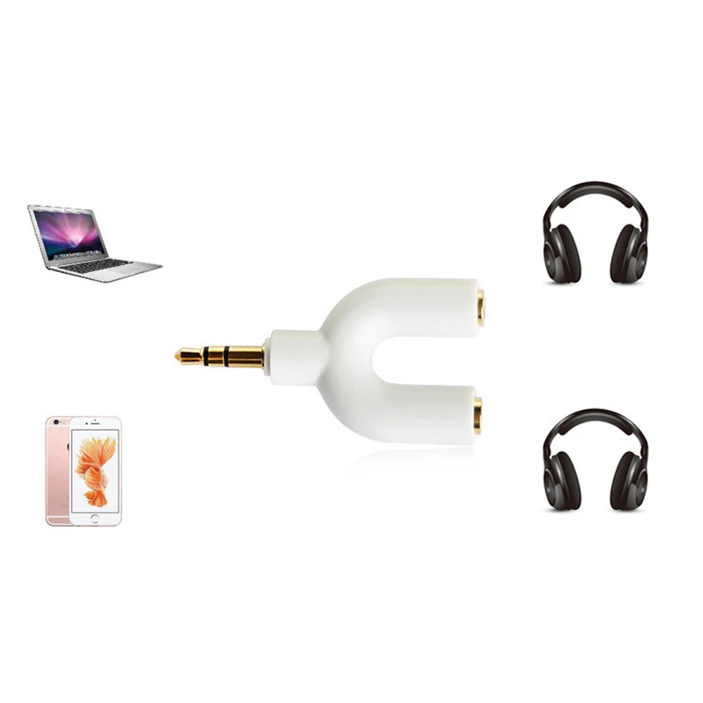 3.5mm Audio Adapter Splitter Gold Plated Connectors Stereo Extension Cable for Music Sharing Compatible Devices