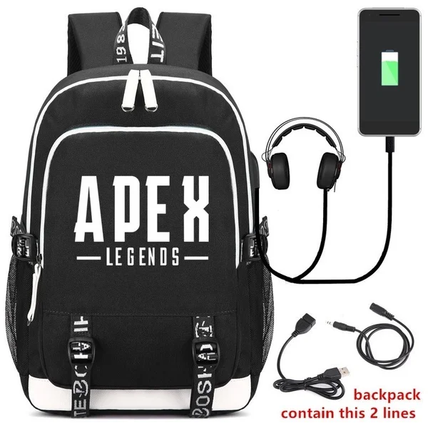 Apex Legends Laptop Backpack Anti-theft USB Charging Travel Backpack Students School Bag Backpack  Bags for Men