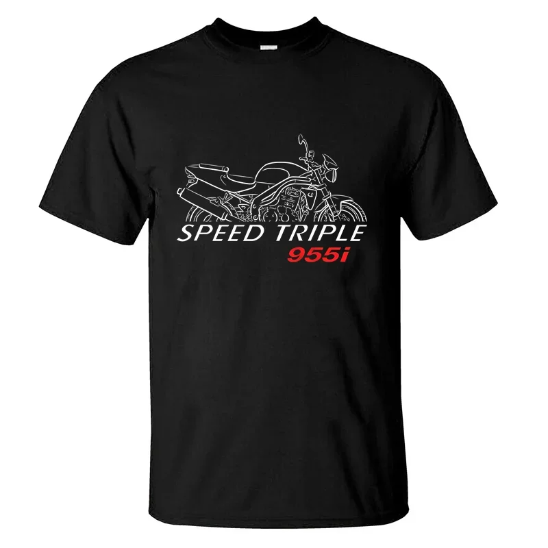 

2024 Men T Shirt Casual Triumphs Speed Triple 955 955i Motorcycle for Riders T-shirt Graphic Summer 100% Cotton S-3XL Cool Tee