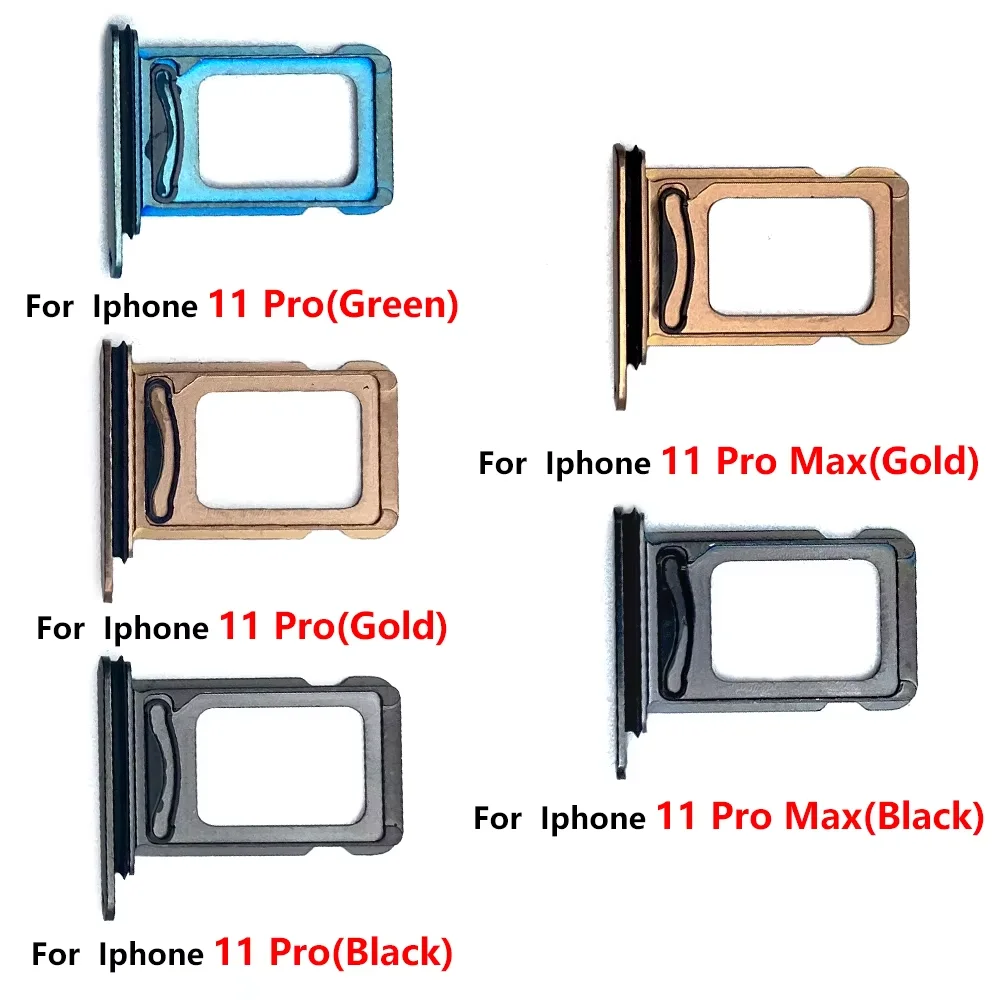 10Pcs，Single & Dual Card For iPhone 11 12 mini 12 17 Pro Max SIM Card Tray chip slot drawer Holder Replacement Part Accessories