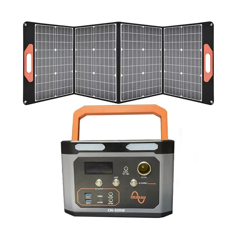 USB Type C Portable Power Station Bank High Capacity 540Wh 500w 110V DC AC Output for Camping Home Emergency Use Car Accessible