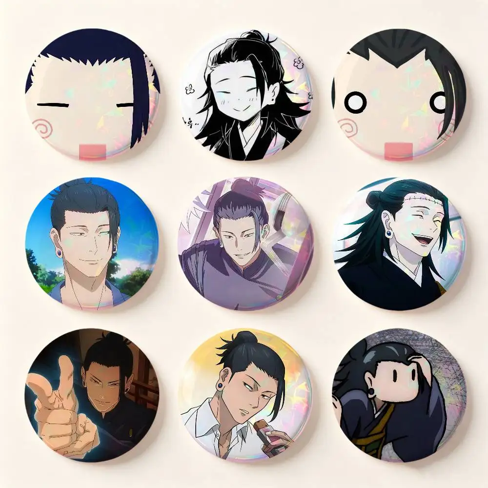 Cartoon Figure Suguru Geto Badges Button Round Creative Pin Brooch Badge Bag Decor Accessories Fans Collect Friends Gifts