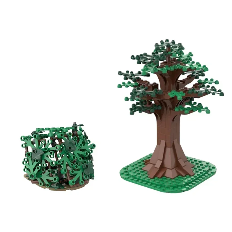 Medievale Street View Albero Modello MOC Mattoni da costruzione Foresta Nascondiglio Tecnologia modulare Regali Vacanza Assemblare Giocattoli per bambini Vestito