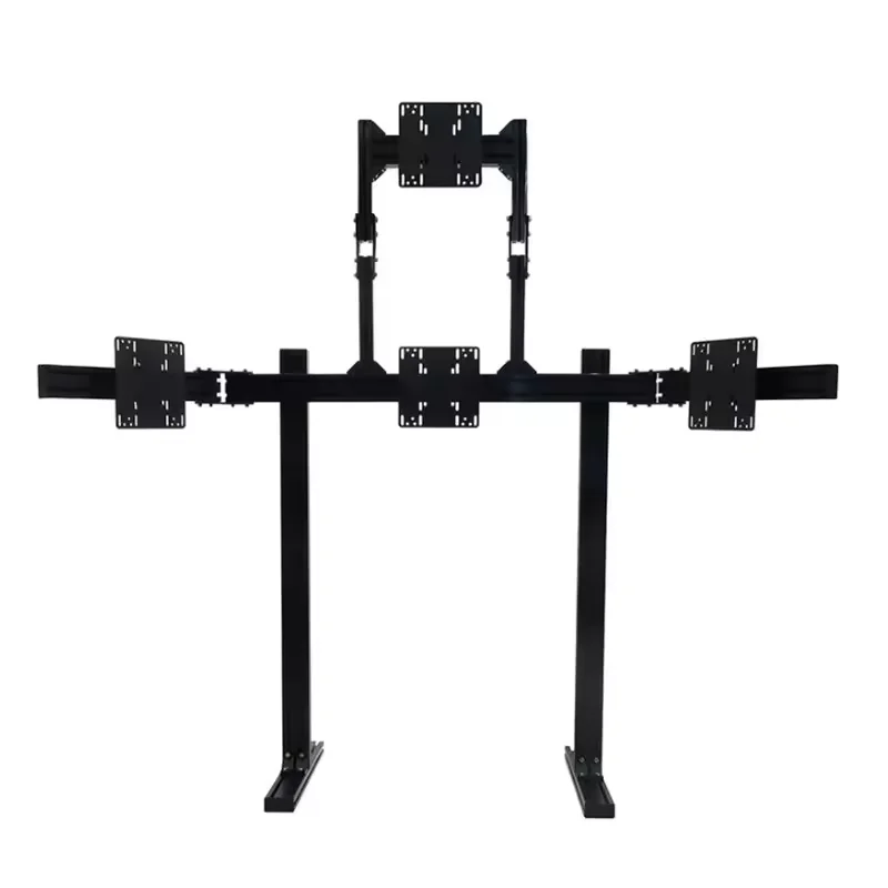 Easy Quick Assembly Aluminum Profiles Universal Monitor Stand Precision Adjustable Four Monitor Stand for Simulator Racing