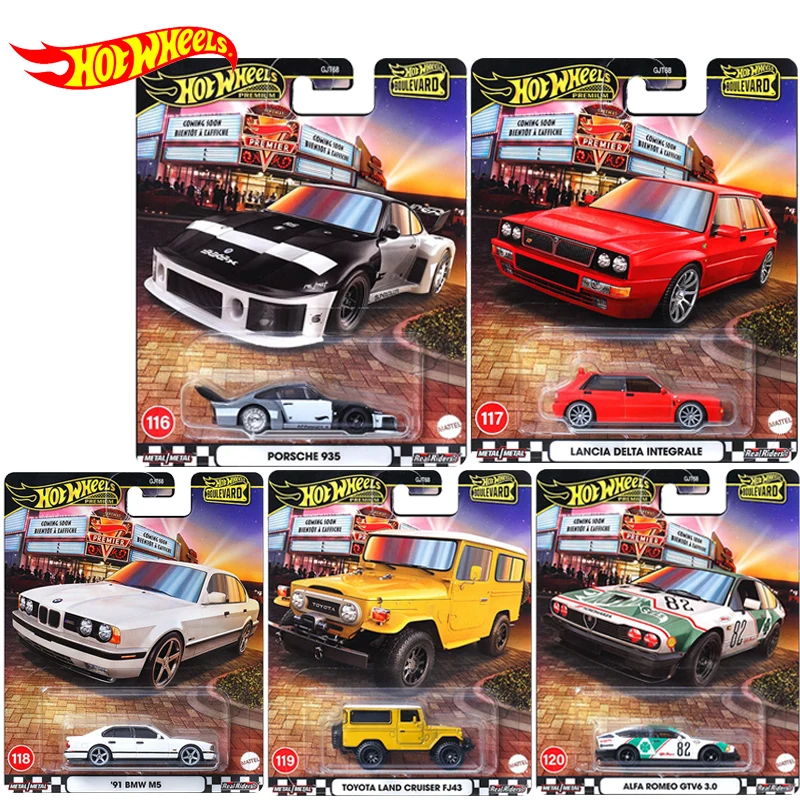 Presale Hot Wheels Premium Model Boulevard Car BMW Lancia Porsche Toyota Land Cruiser Alfa Romeo Toys for Boy 1:64 Alloy Vehicle