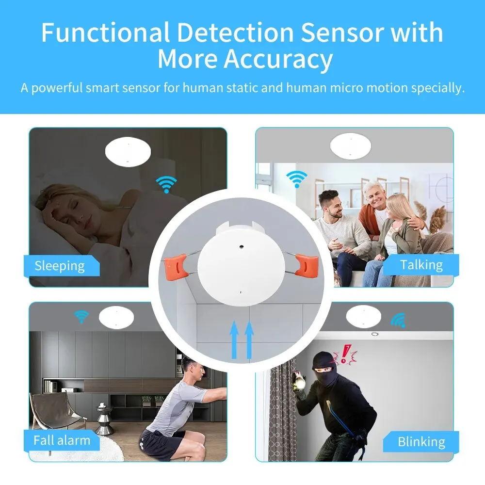 ZigBee Tuya Human Presence Motion Sensor Luminance/Distance Detection Body Motion PIR Sensor Google Home Alexa 110/220V