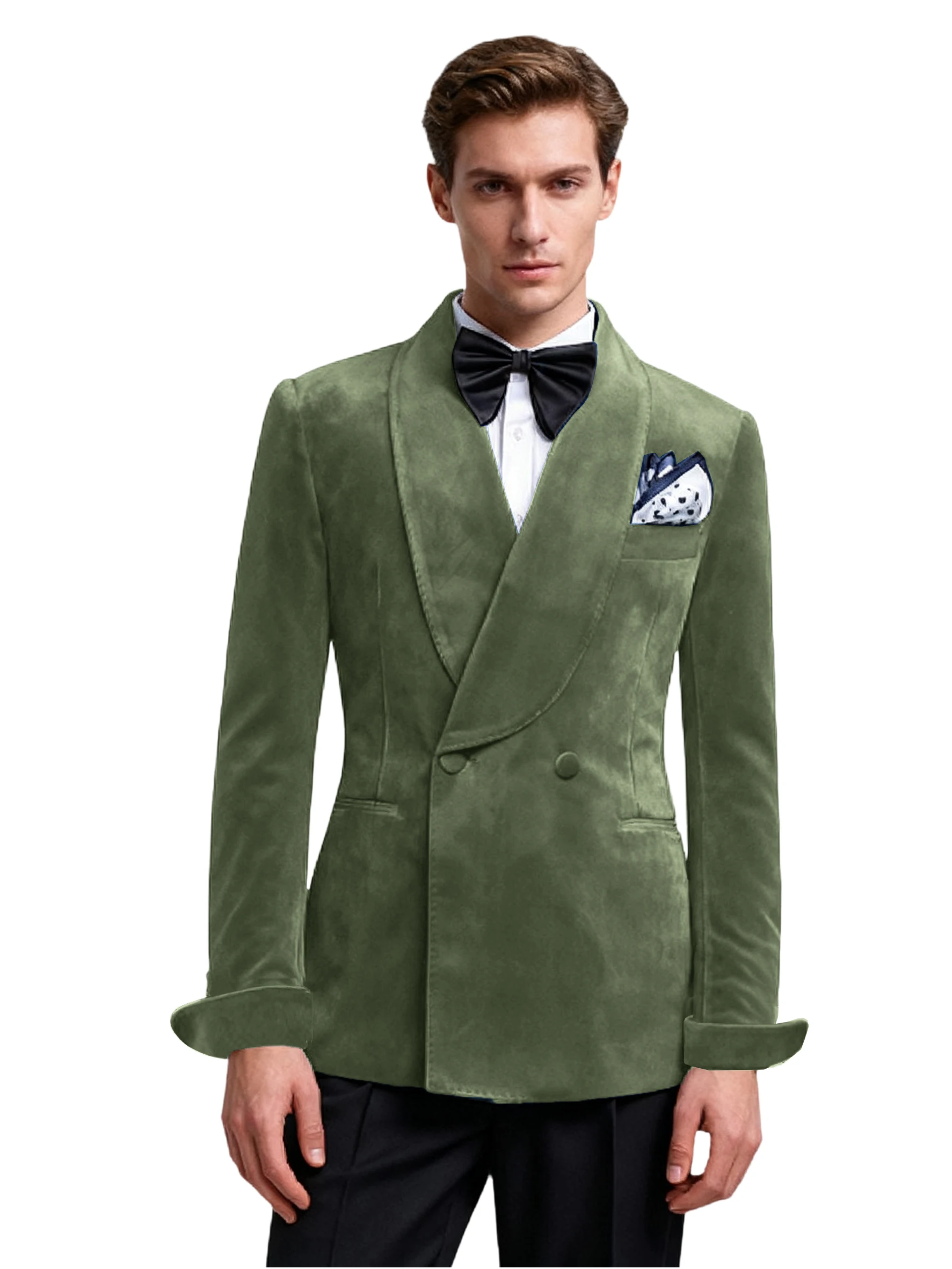 Abiti da uomo eleganti Moda doppiopetto 2 pezzi Slim Fit Set Pantaloni Balzer Business Office Giacca formale Pantaloni Smoking da uomo