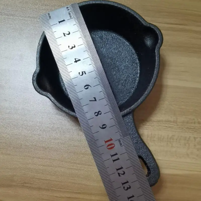 

G6KF 8.5CM Cast Iron Material Frying Pan Non-stick Cookware Fried Steak Pot Saucepans