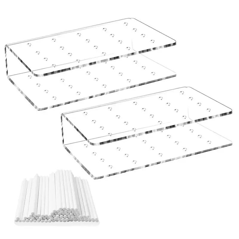 ABNH 2 Pieces Cake Stand, with 100 Cake Stems,20 Holes,Lollipop Holder,Lollipop Stand for Sweets, Decoration,Birthday