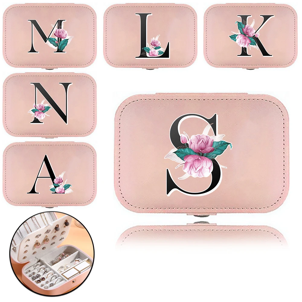 

Jewelry Casket Portable Large Capacity Travel Jewelry Organizer Necklace Display Whitemarble Series Double Layer Storage Box