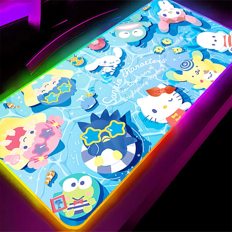 لوحة ماوس RGB H-Hello Kitty Professional Kawaii XXL ألعاب رياضية إلكترونية سرعة الألعاب لوحة مفاتيح مطاطية بإضاءة خلفية LED لوحة ماوس مكتبية #2