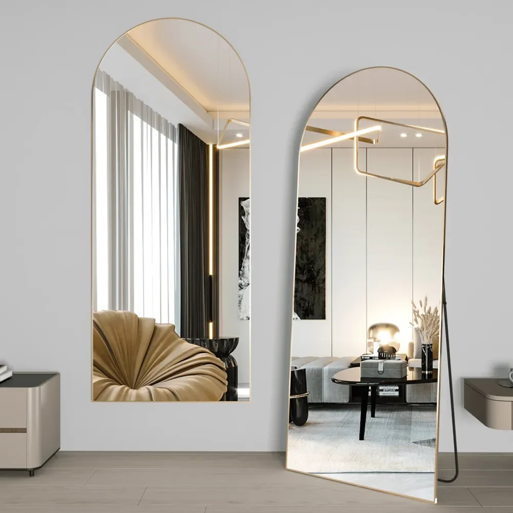 

Arched Full Length Mirror 65 X 24 , Floor Standing Mirror, Unique Vertical Mirror, Metal Frame Mirror, For Living Room, Bedroom,