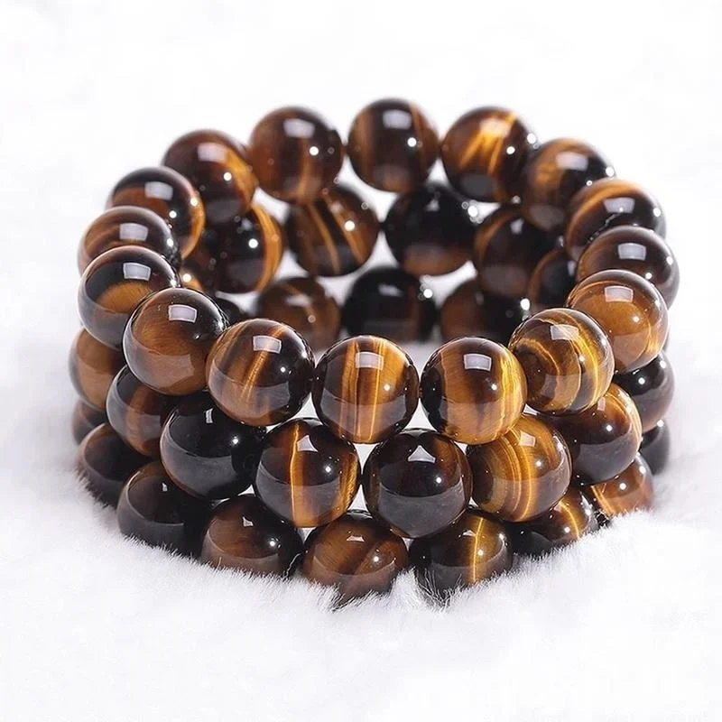 Natural Stone 6/8/10mm Beads Tiger Eye Bracelet Classic Men Women Buddha Black Lava Bracelets Minimalist Yoga Meditation Jewelry