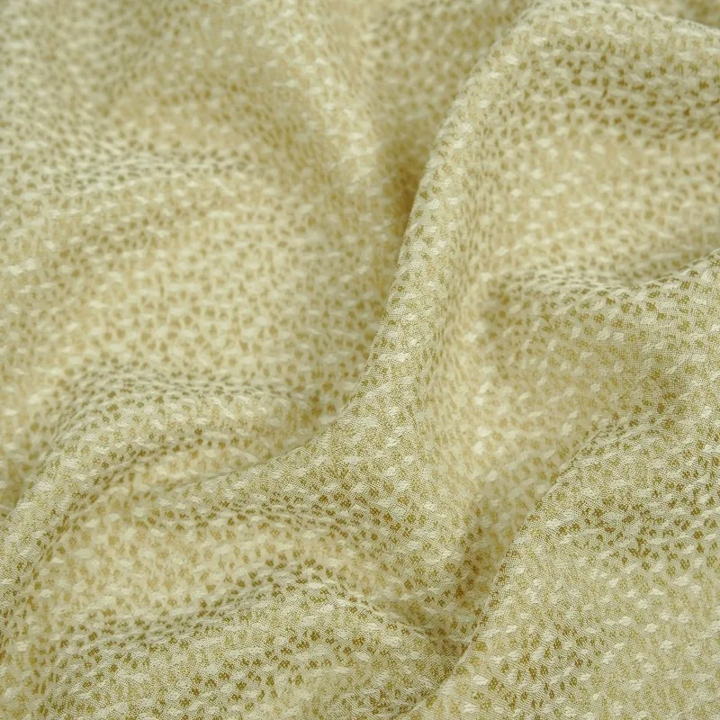 Drapey Beige Tiny Grain Textured Floral Jacquard Fabric Slightly Structured for Pants Dress Skirt DIY Sewing Accessories view 3