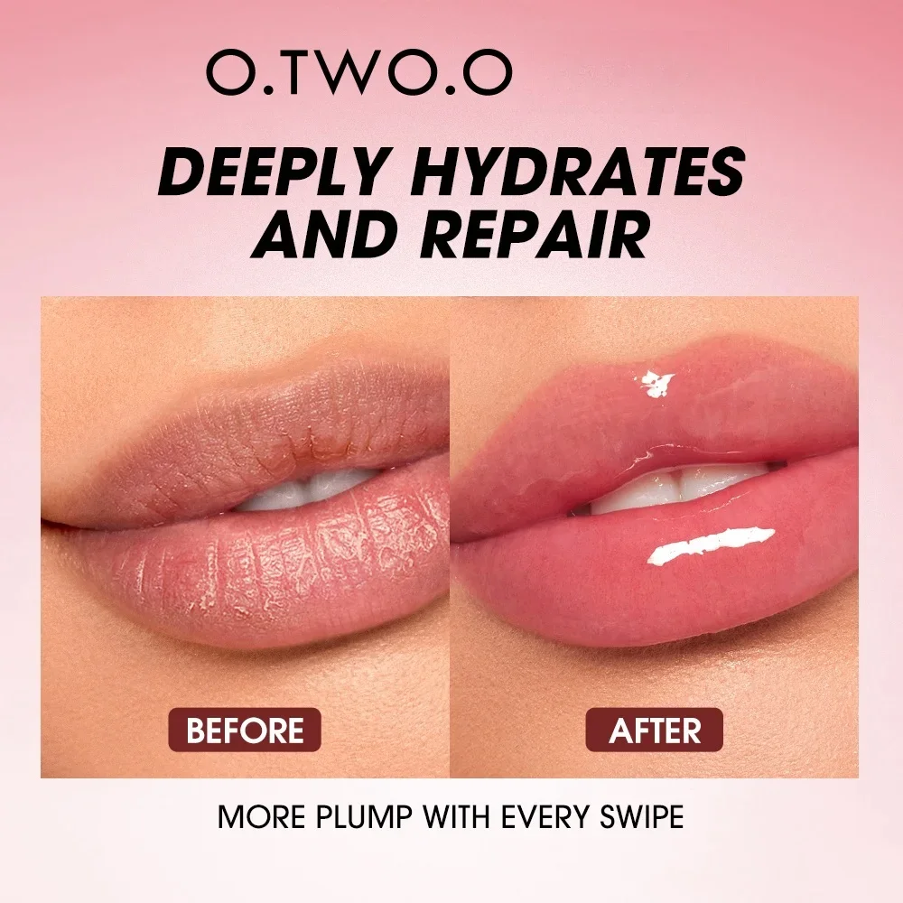 O.TWO.O Lippenöl Glanz Lip Plumper Make-up Feuchtigkeitsspendend Nicht klebrig Sexy Wasser Glänzend Glitzer Primer Tönung Lippenbalsam Pflege Kosmetik