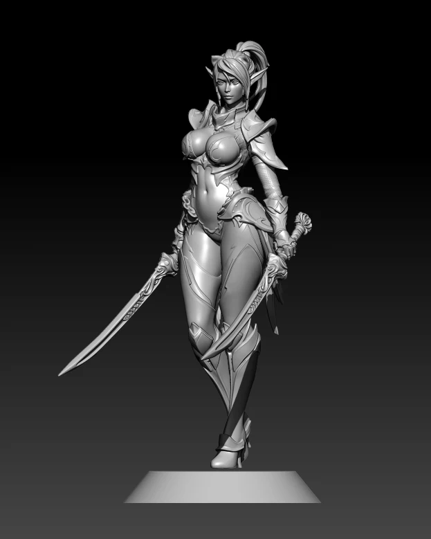 1/24 75mm 1/18 100mm Resin Model Moonlight Girl Warrior  Figure Unpainted No Color RW-875