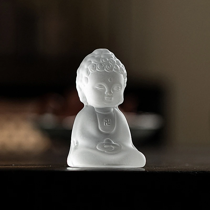 

PINNY Crystal Buddha Statue Ornament Tea Pet Monk Figurine Home Decoration Accessories Buddhism Adornment Statue