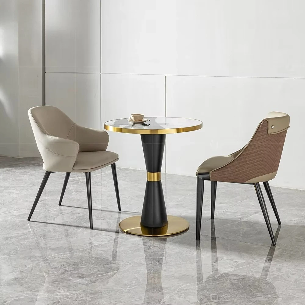 Luxury Dining Table Set Steel Black Frame Contemporary Design Home Bar Restaurant Chair Wedding Stylish Glass Furniture