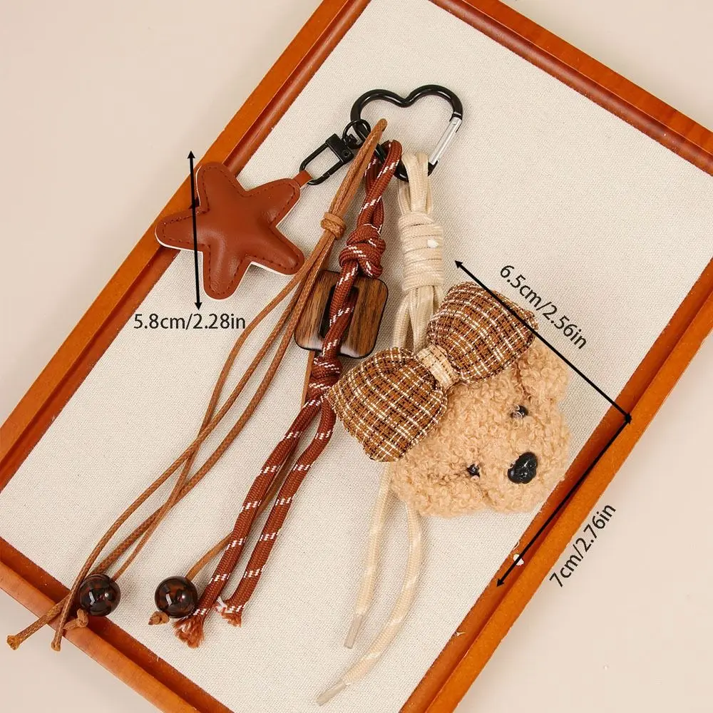 Porte-clés en peluche étoile à cinq branches pour petit chien, sac suspendu en corde tissée, pendentif pour petit chien, breloques, cadeau du nouvel an