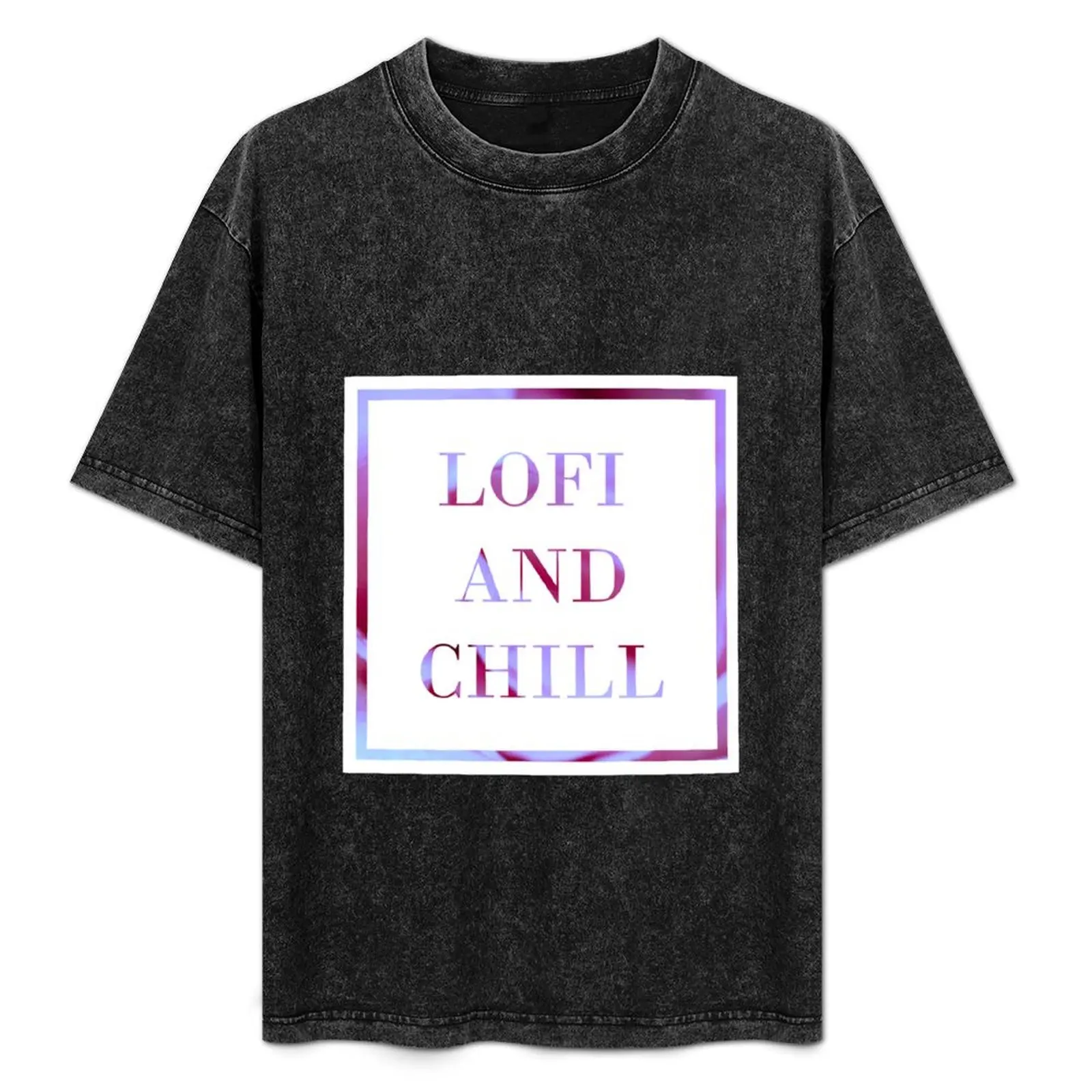 Lofi and Chill with Purple Rose Background T-Shirt oversized t shirt rapper graphic tees sublime mens graphic t-shirts