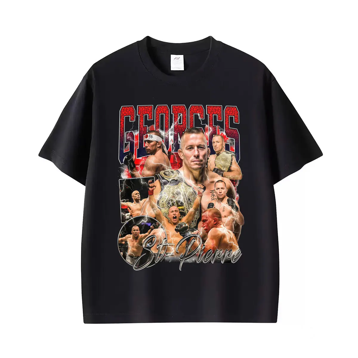 Georges St Pierre GSP Vintage Graphic T Shirt Gift for Men Fashion Classic High Quality T-shirts Casual Cotton Oversized T-shirt