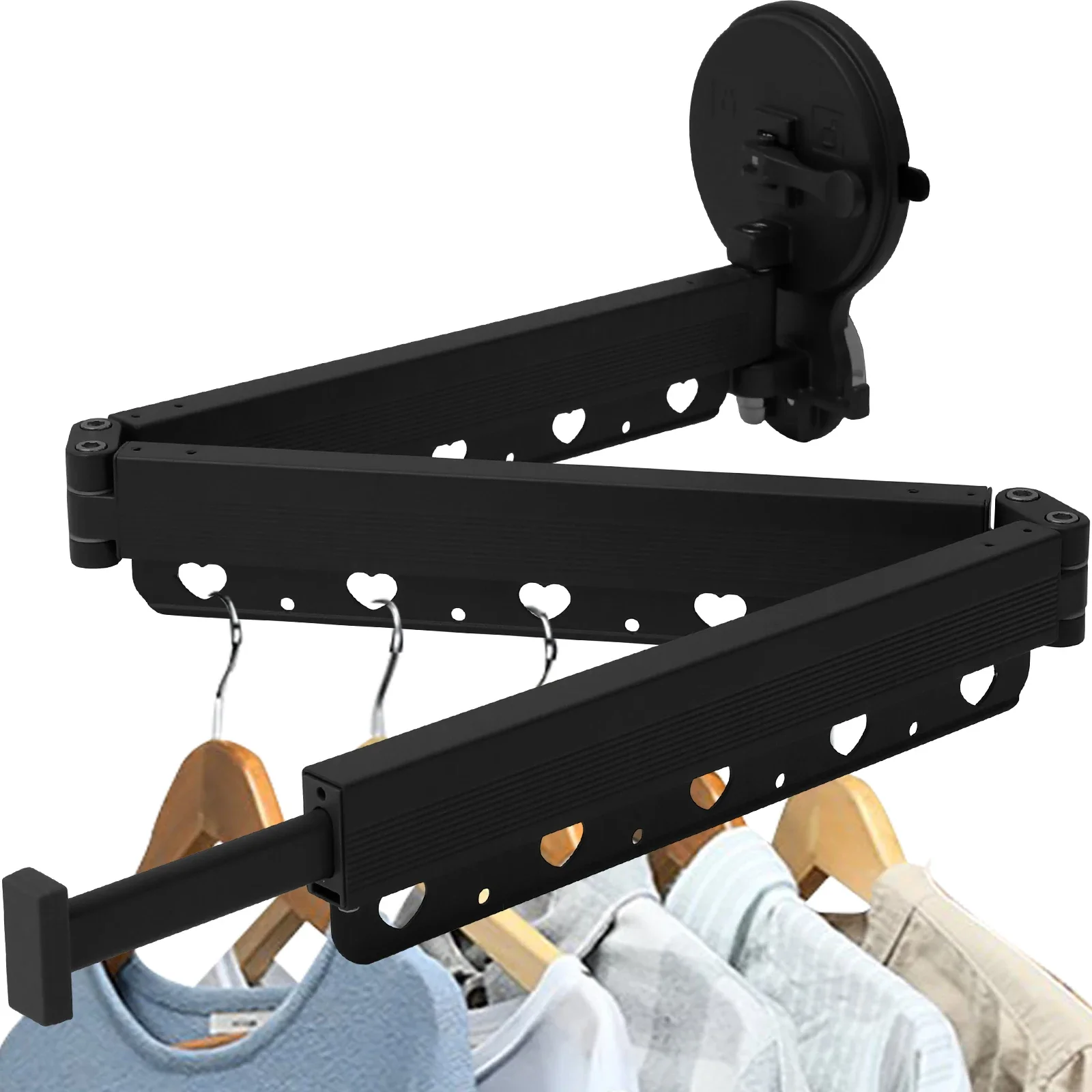 

Retractable Cloth Drying Rack Wall Mounted Towel Holder Space Saving Wall Laundry Drying Rack Balcony No Drilling Clothes Pole