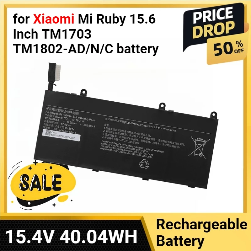 

N15B01W 15.4V 40.04WH Laptop Battery for Xiaomi Mi Ruby 15.6 Inch TM1703 TM1802-AD/N/C