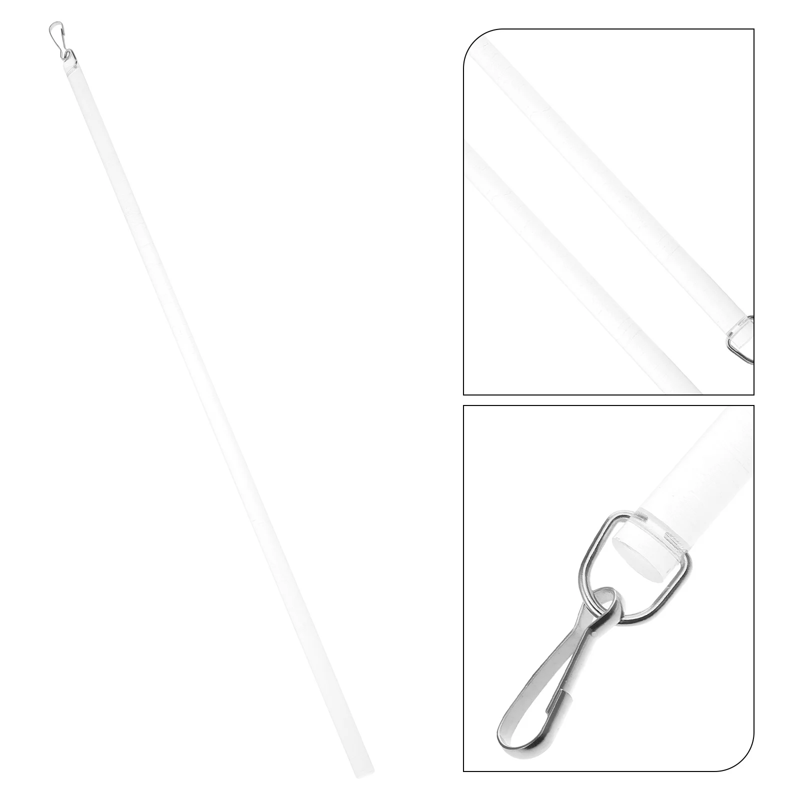 

2Pcs 43Cm Acrylic Curtain Pull Rods White Drapery Hardware for Easy Curtain Control Silent Operation Versatile Clear Window