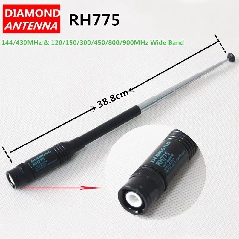 Diamond RH775 Dual Band High GainTelescopic Antenna RH-775 BNC For ICOM IC-V8 IC-V80 IC-V80E IC-V82 IC-V85 Walkie Talkie - view 3