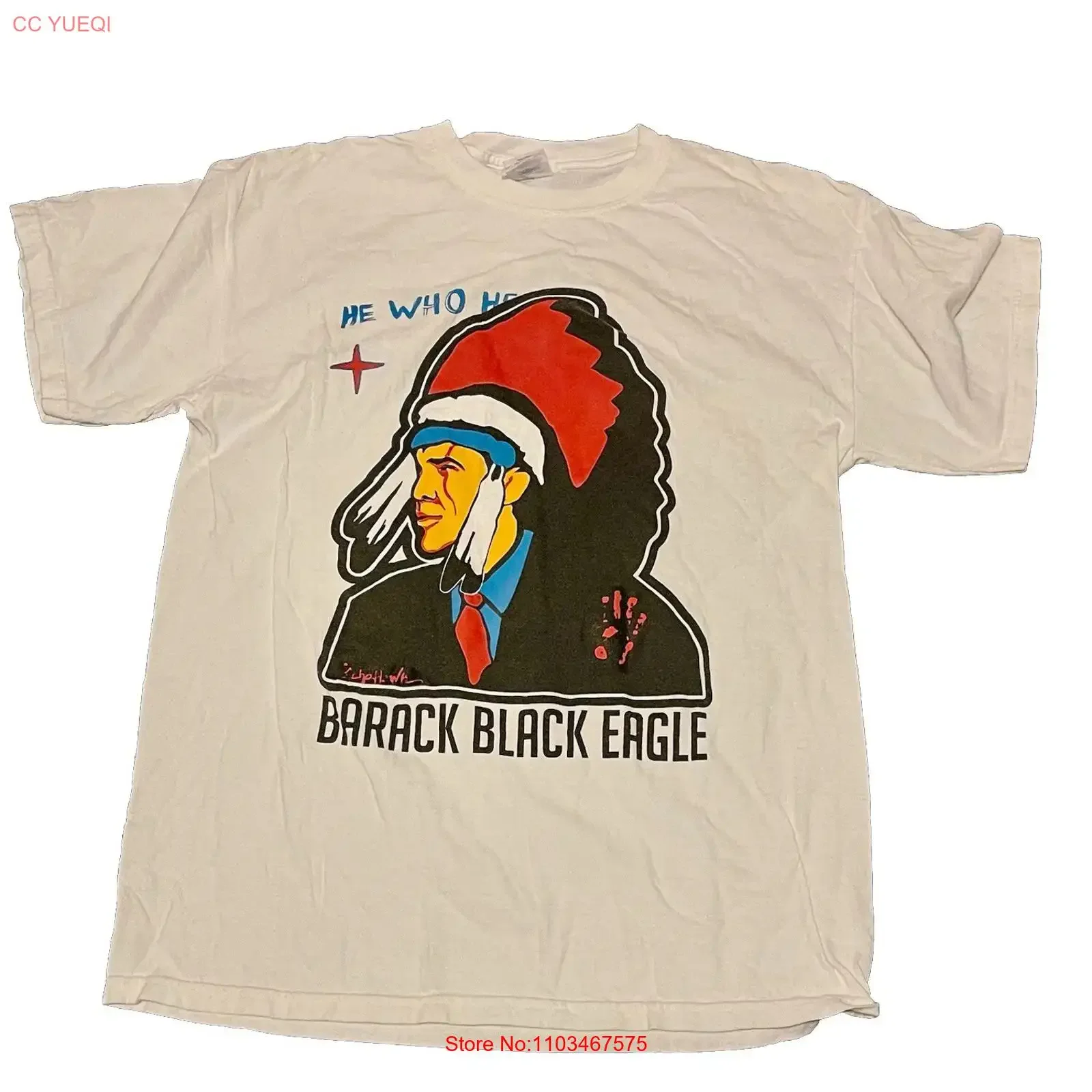 T-shirt vintage RARE Barrack Black Eagle Y2K Awe Kooda Baxpax Kuauxshish, streetwear vintage délavé, mode élégante et polyvalente
