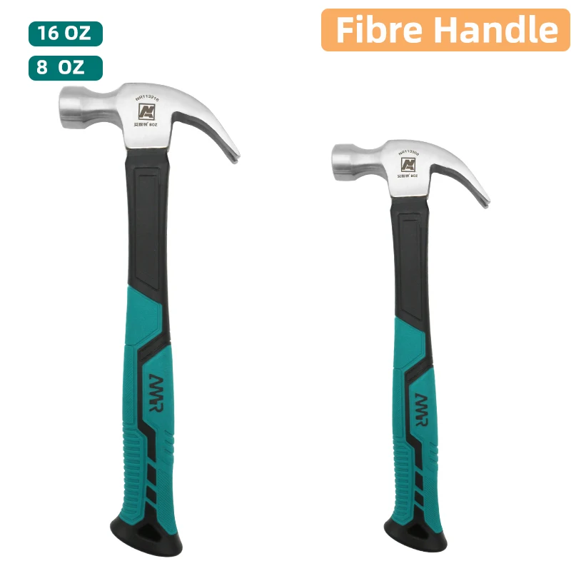 Claw Hammer 8 oz &16 oz Fiberglass General Purpose Claw Hammer, Soft Nonslip Handle & Heat Treated Head