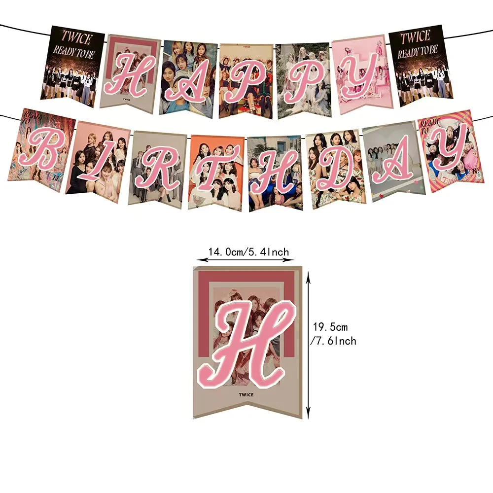 Kpop Singing Twice Birthday Party Decoration Balloon stoviglie sfondo Cake Topper forniture per feste di compleanno Baby Shower