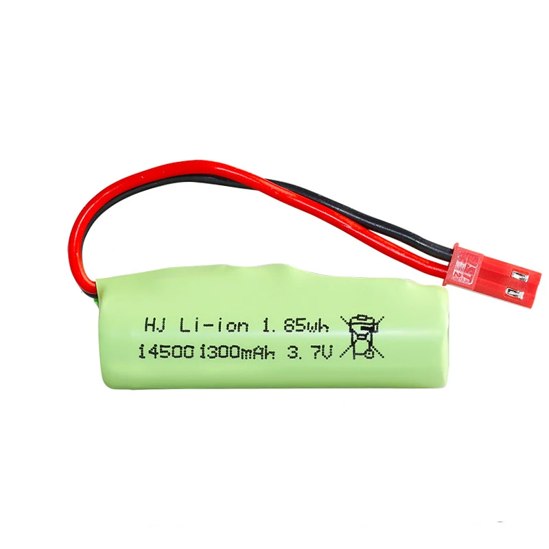 5 STKS 3.7 v 1300 mah lipo batterij 14500 Met SM/XH2.54/2.00 MM/JST Plug Voor RC Stunt Dump Auto JJRC C2 D828 RC Auto Onderdelen