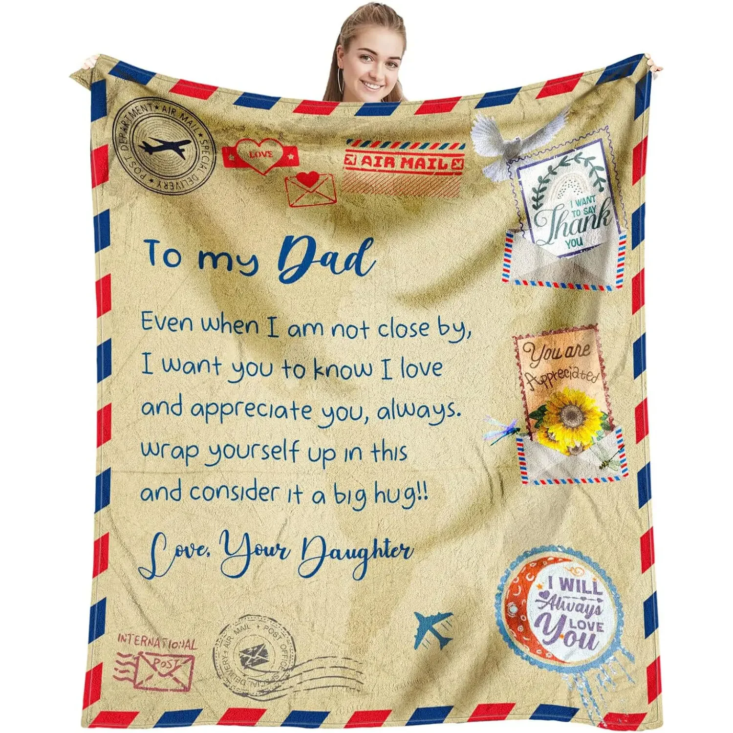 Father's Day creative blanket, Father's Day gift for father, birthday gift, Christmas and Halloween gift